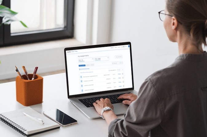 Woman using the SQE1 Prep Demo